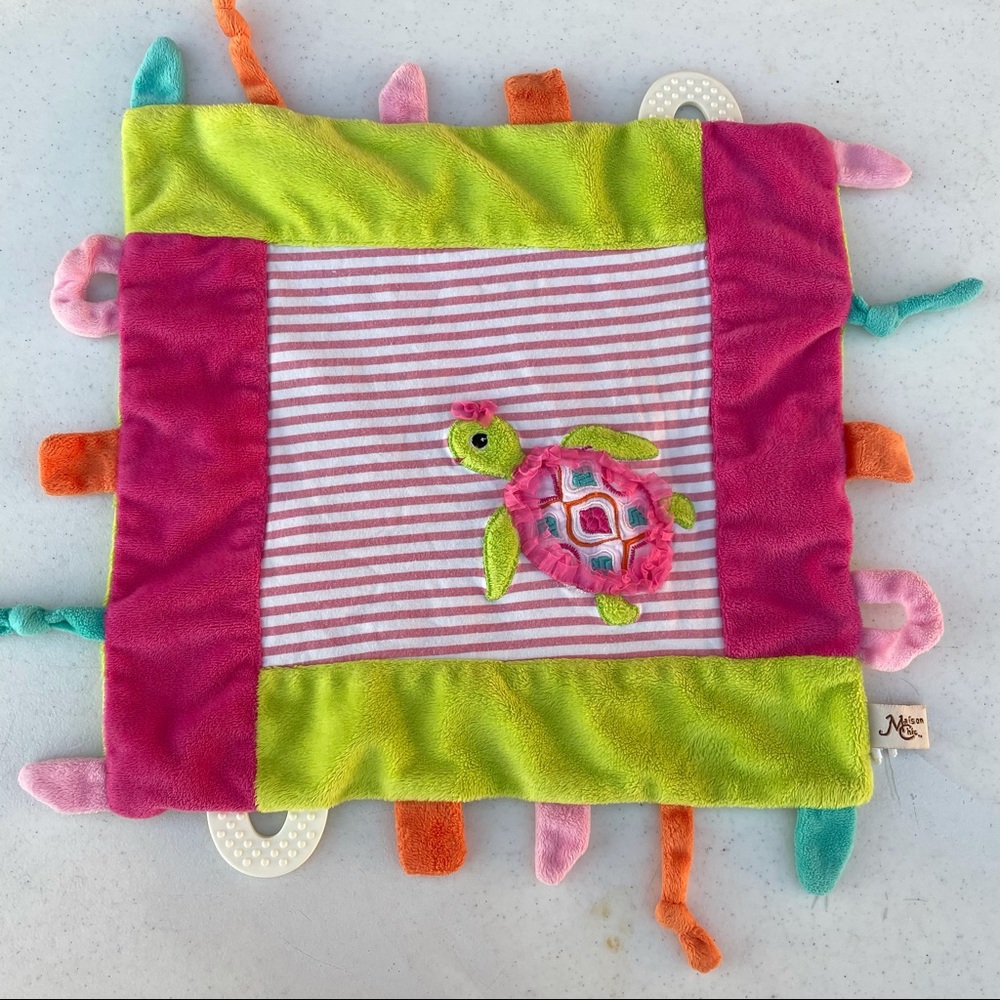 Turtle Maison Chic Baby Teether Security Blanket